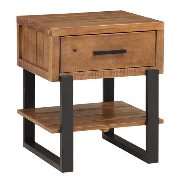 Barnsbury Rustic End Table+Drawer | Self Assembly | Clearance