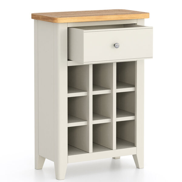 Arland Grey Painted Wine Cabinet | Fully Assembled