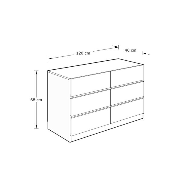 Catalina 3+3 Drawer Chest | Self Assembly