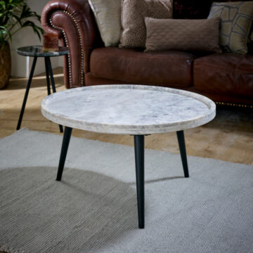 Chardale Coffee Table With Marble Top And Metal Legs
