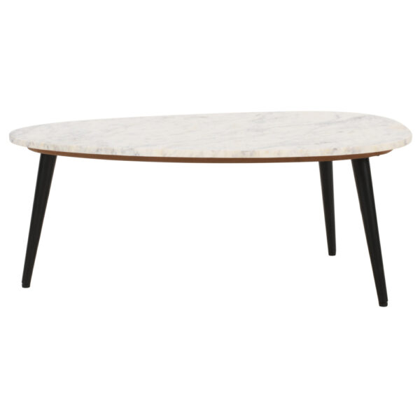 Chardale Coffee Table With White Marble Top & Metal Legs