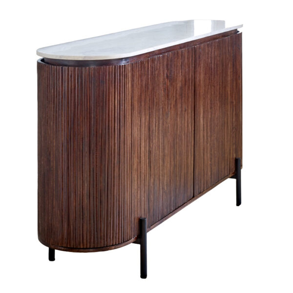 Chardale Mango Wood Sideboard With Marble Top & Metal Legs