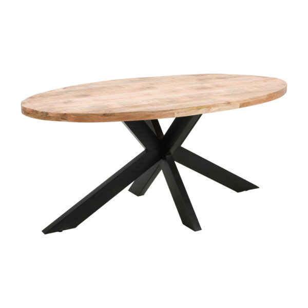 Epping Solid Wood & Metal Oval Dining Table 6-8 Seater |