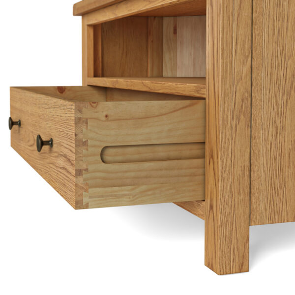Bywell Waxed Oak Corner TV Unit | Fully Assembled