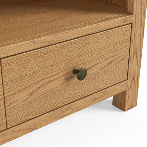 Bywell Waxed Oak Corner TV Unit | Fully Assembled