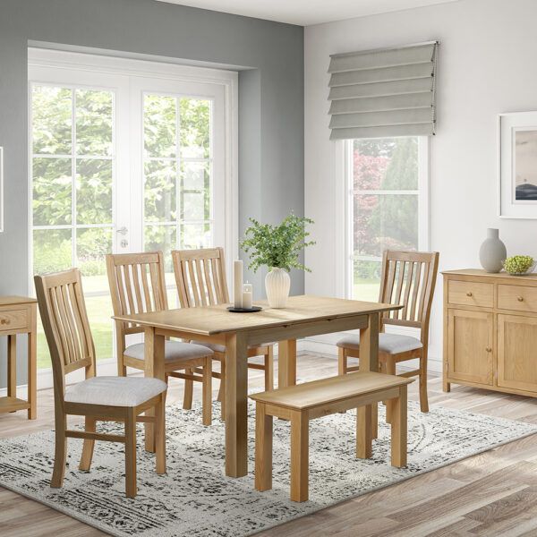 Slatted Chair with Fabric Seat Pad