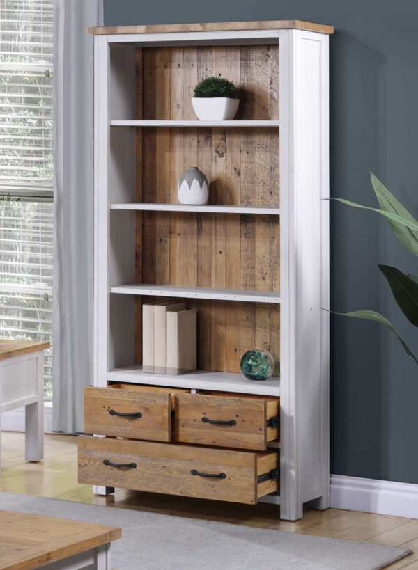 Barkingside Large Open Bookcase with Drawers