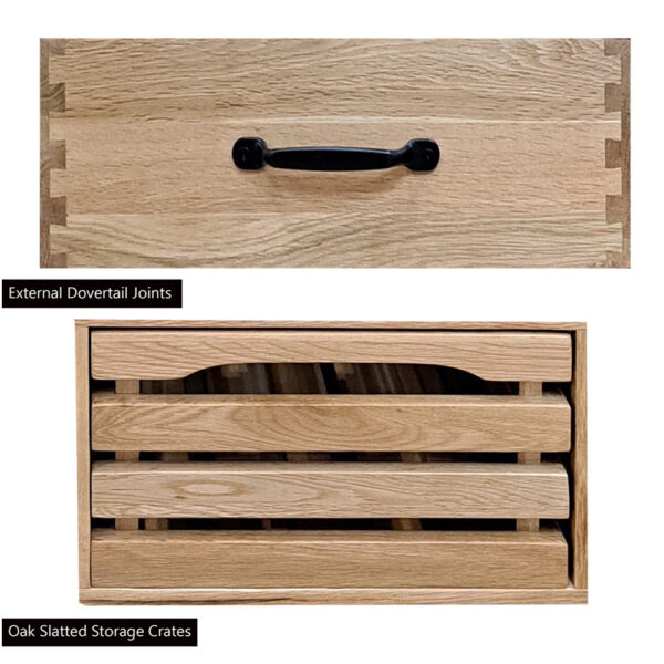 Kennington Kitchen Island (Oak) Three Drawer With Black Granite Top | Fully Assembled