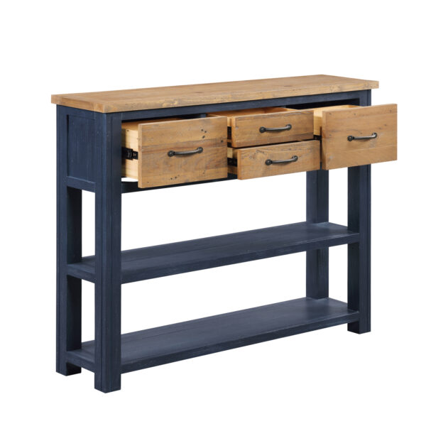 Blue Debden Low Bookcase / Console | Fully Assembled