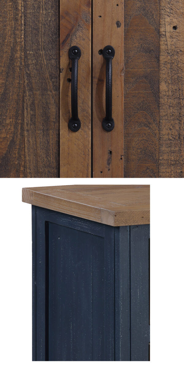 Blue Debden Shoe Storage Cupboard With Drawer | Fully Assembled