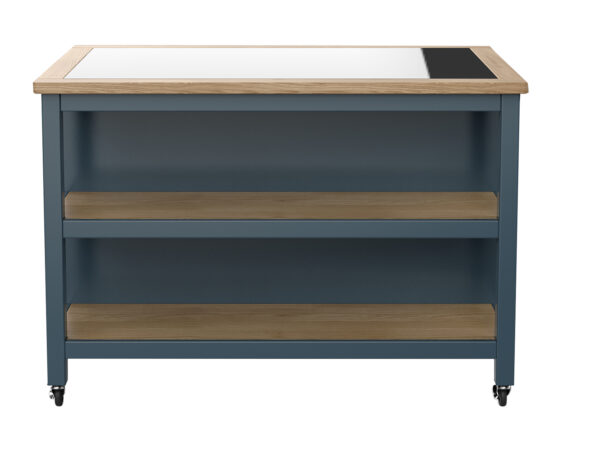 Kennington Kitchen Island (Blue) Open with Breakfast Bar | Fully Assembled