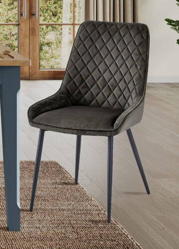 Stockwell Dining Chair - GUN METAL GREY (Pack of Two)