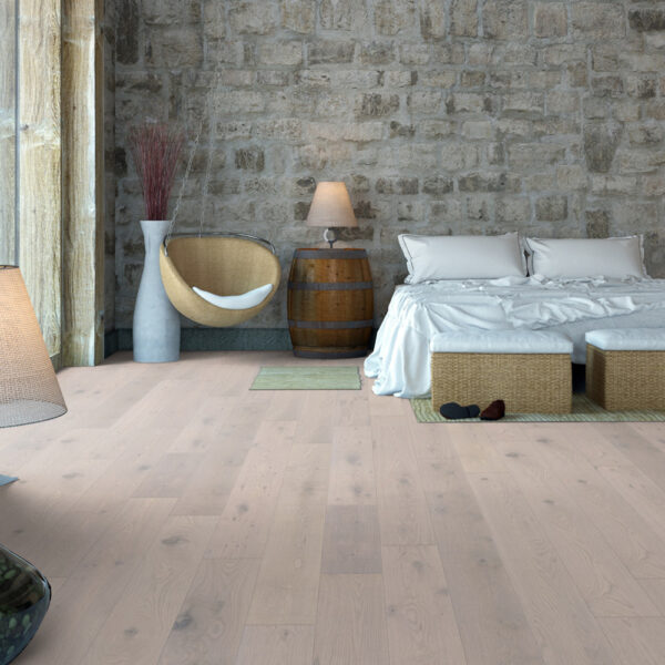 Timba Engineered Oak Flooring | Pure White Brushed Matt Lacquered Plank Finish