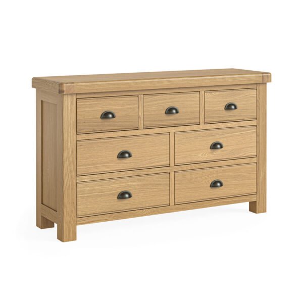 Oak Shire 3 Over 4 Chest | Fully Assembled