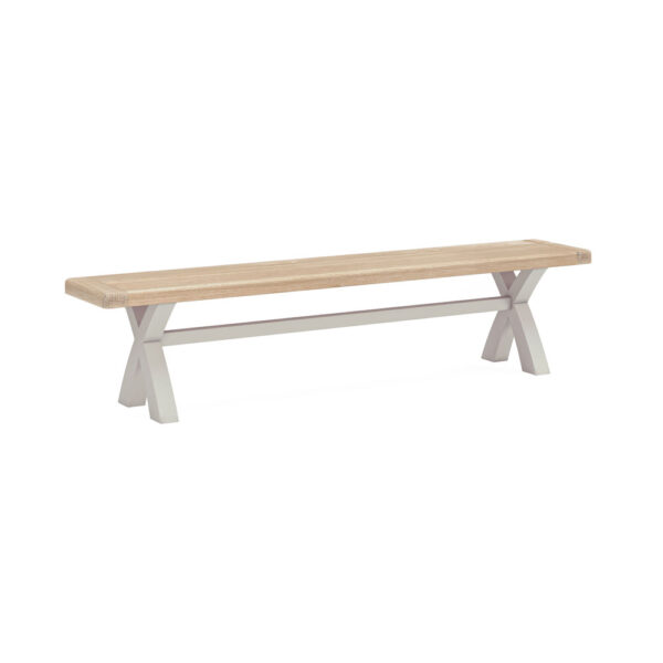 Havenwood Grey Cross Bench 2000 Without Cushion Light Grey | Self Assembly