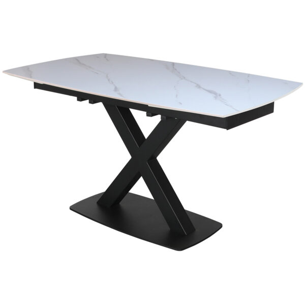 Maiden Medium Extending Dining Table 140-200cm | White Stone | Assembly Required