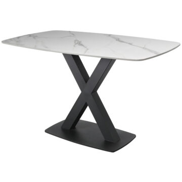 Maiden Small Fixed Dining Table | White Stone