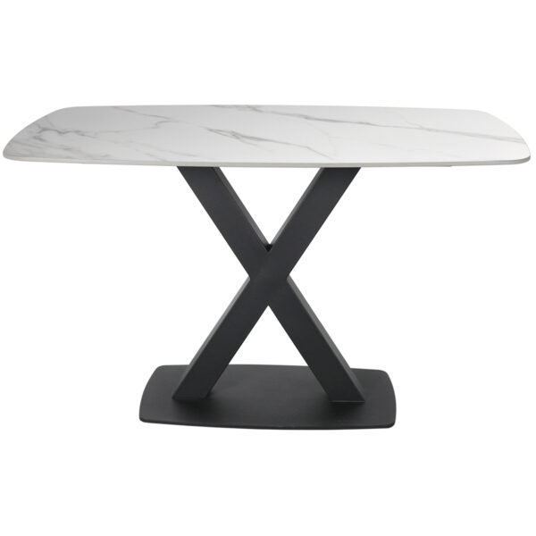 Maiden Small Fixed Dining Table | White Stone | Assembly Required