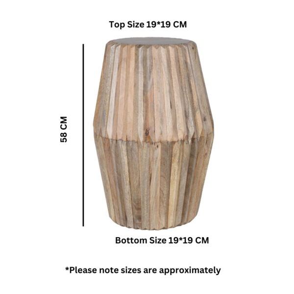 Beachfront Carved Mango Wood Side Table | Fully Assembled