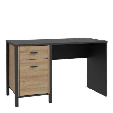 Hard Rock Desk in Matt Black/Riviera Oak