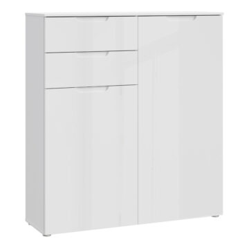 Harper Chest of Drawers in White/White High Gloss