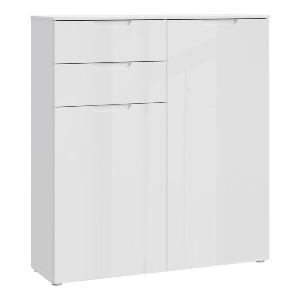Harper Chest of Drawers in White/White High Gloss