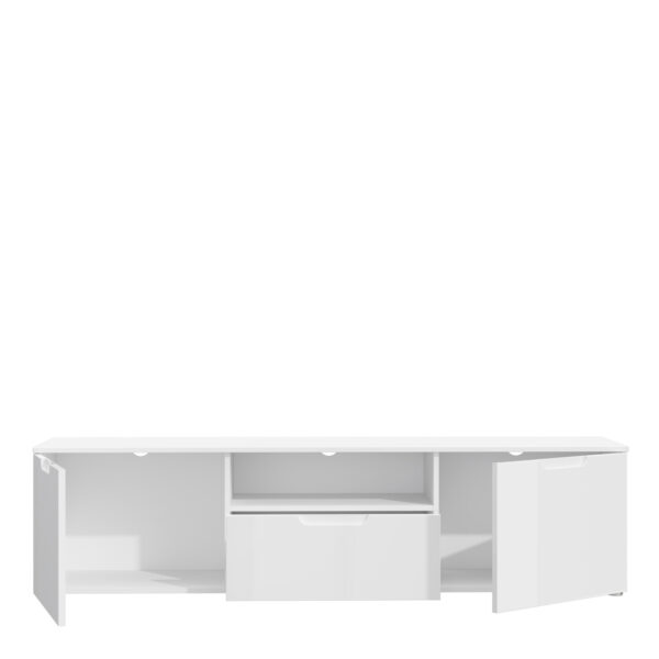 Harper TV Unit  in White/White High Gloss | Self Assembly