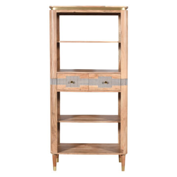 Lazenby Acacia Wood 2 Drawers Open Bookcase