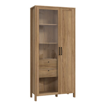 Malta Brun Display Cabinet in Waterford Oak
