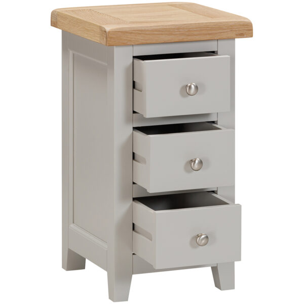 Wessex Grey Compact 3 Drawer Bedside