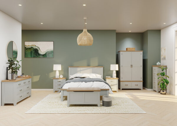 Wessex Grey Compact 3 Drawer Bedside