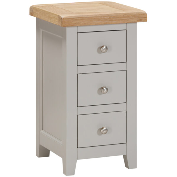 Wessex Grey Compact 3 Drawer Bedside