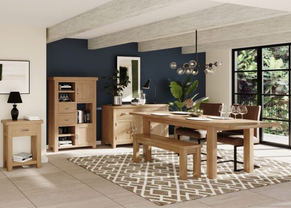 Wessex Oak Dining Bench 90cm | Assembly Required