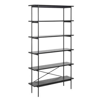 Anguson Bookcase with 5 Shelves in Black