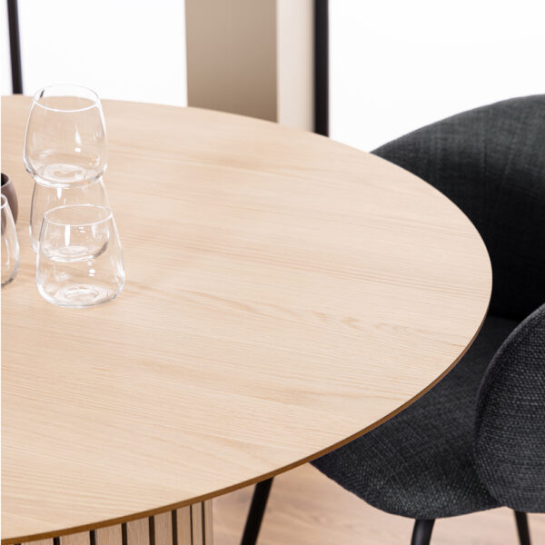 Lindley Round Dining Table in White Oak | Self Assembly