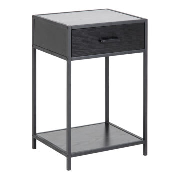 Milford Bedside Table with 1 Drawer in Black