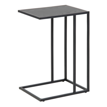 Milford Black Metal Side Table with Black Top