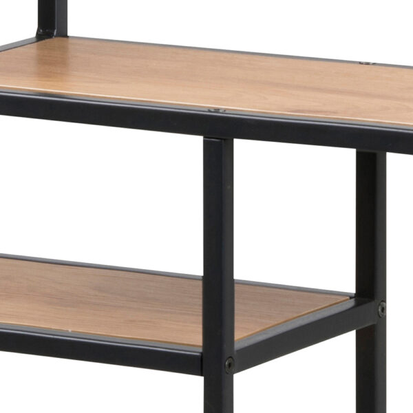 Milford Black Metal Wide Wall Shelf with 3 Additional Oak Shelves | Self Assembly