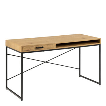 Milford Office Desk with 1 Drawer in Black and Oak