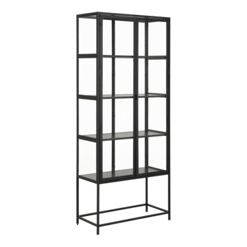 Milford Tall Black Metal 2 Door Display Cabinet