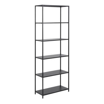 Newland Tall Bookcase with 5 Shelves in Matt Black