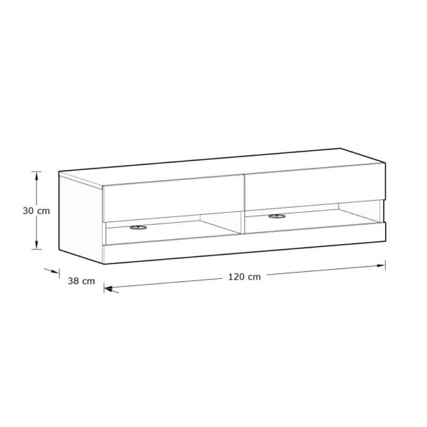 Garcia 120cm Wall TV Unit with LED | Assembly Required Grey