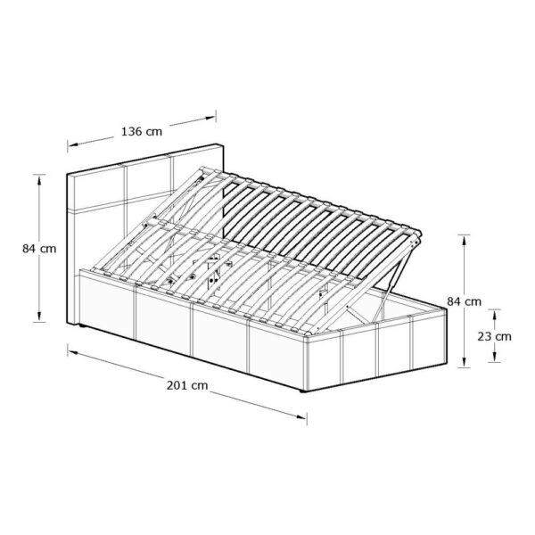 Marikina Side Lift Ottoman Small Double Storage Bed | Assembly Required