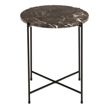 Avila Side Table with Brown Marble Effect Ø42x45 cm
