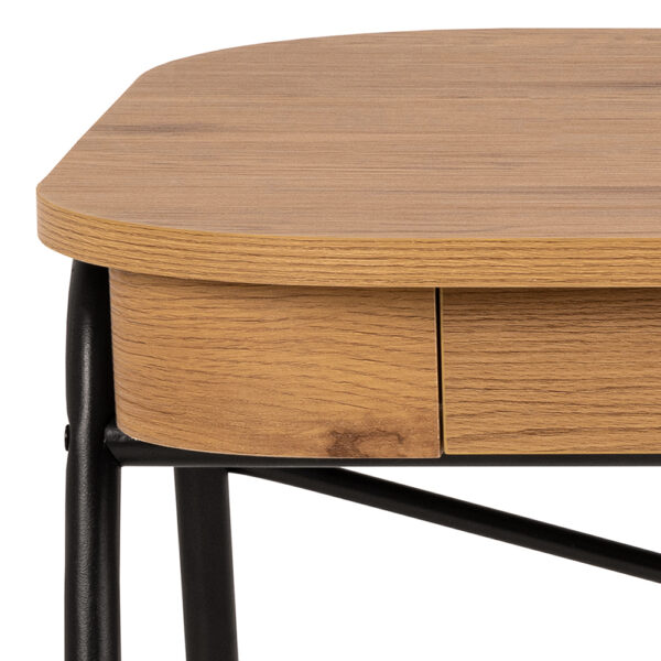 Blueton Office Desk with 2 Drawers in Black and Oak | Assembly Required