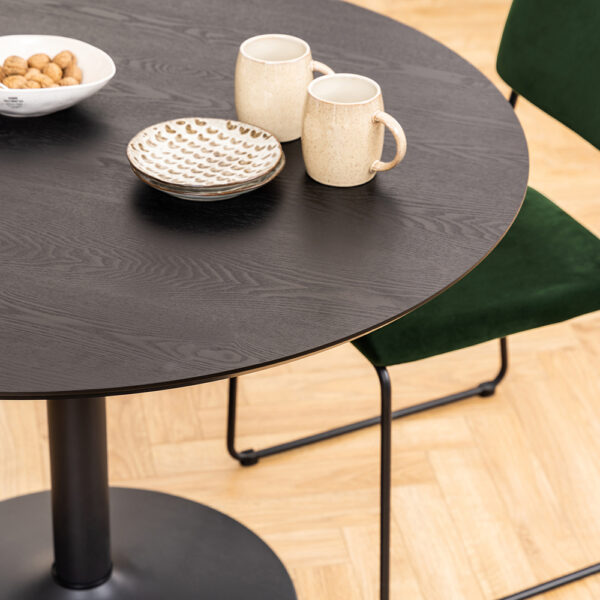 Ibiza Round Dining Table in Black Ash | Assembly Required