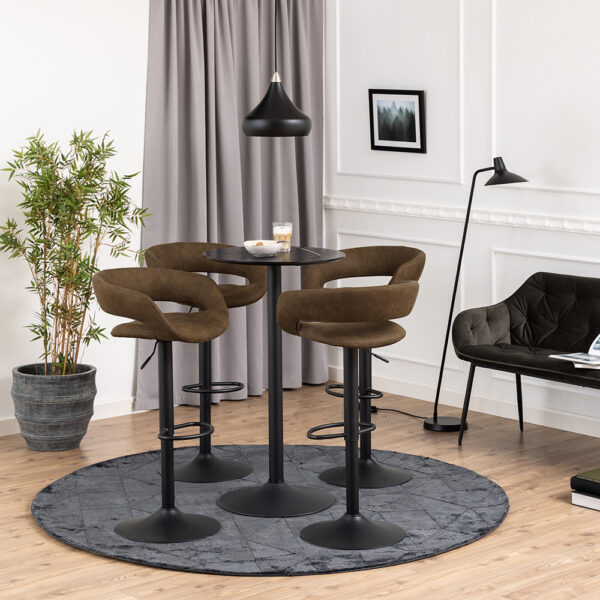 Ibiza Tall Round Bar Table in Black | Assembly Required