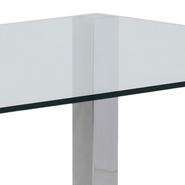 Silver Kante Dining Table with Glass Top | Assembly Required