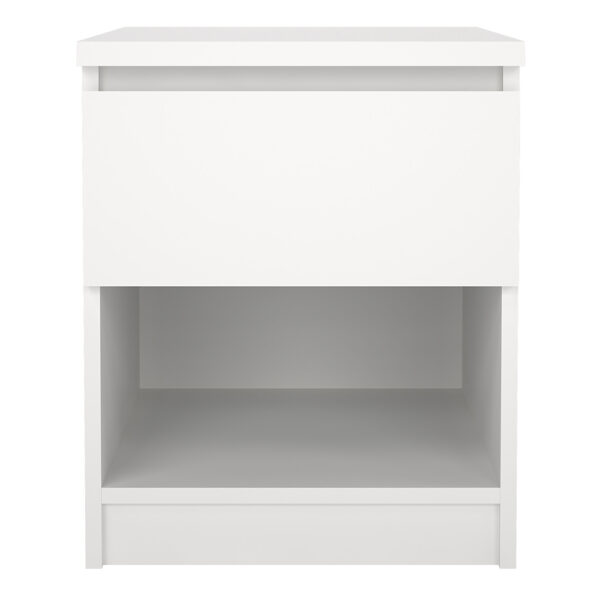 Moderno Bedside 1 Drawer 1 Shelf in White