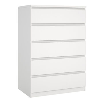 Moderno Chest of 5 Drawers in White
